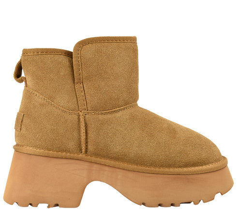 Ghete sport, dama, ANNA VIOTTI, D114-KH4B08, camel, piele intoarsa